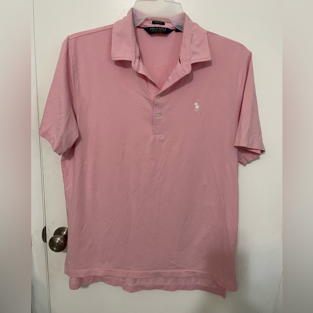 Polo Golf Ralph Lauren Stretch Lisle short sleeve Pink polo Shirt Embroidered